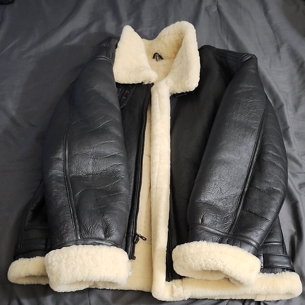 Men's Authentic USAF Shearling Flight Jacket Sz3XL Fits Like True XL